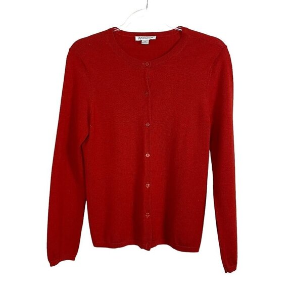 Vintage Pendleton Brick Red Merino Wool Button Up Cardigan Size M‎ - Picture 1 of 4